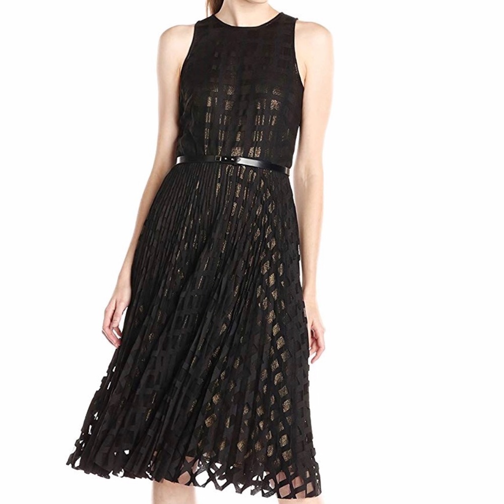 NWT Donna Morgan Black/Gold Shimmer Dress